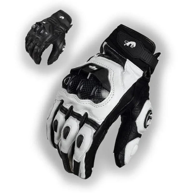 Genuine Leather Racing Motorcycle Gloves – Durable, Comfortable & Suitable for Summer and Winter
