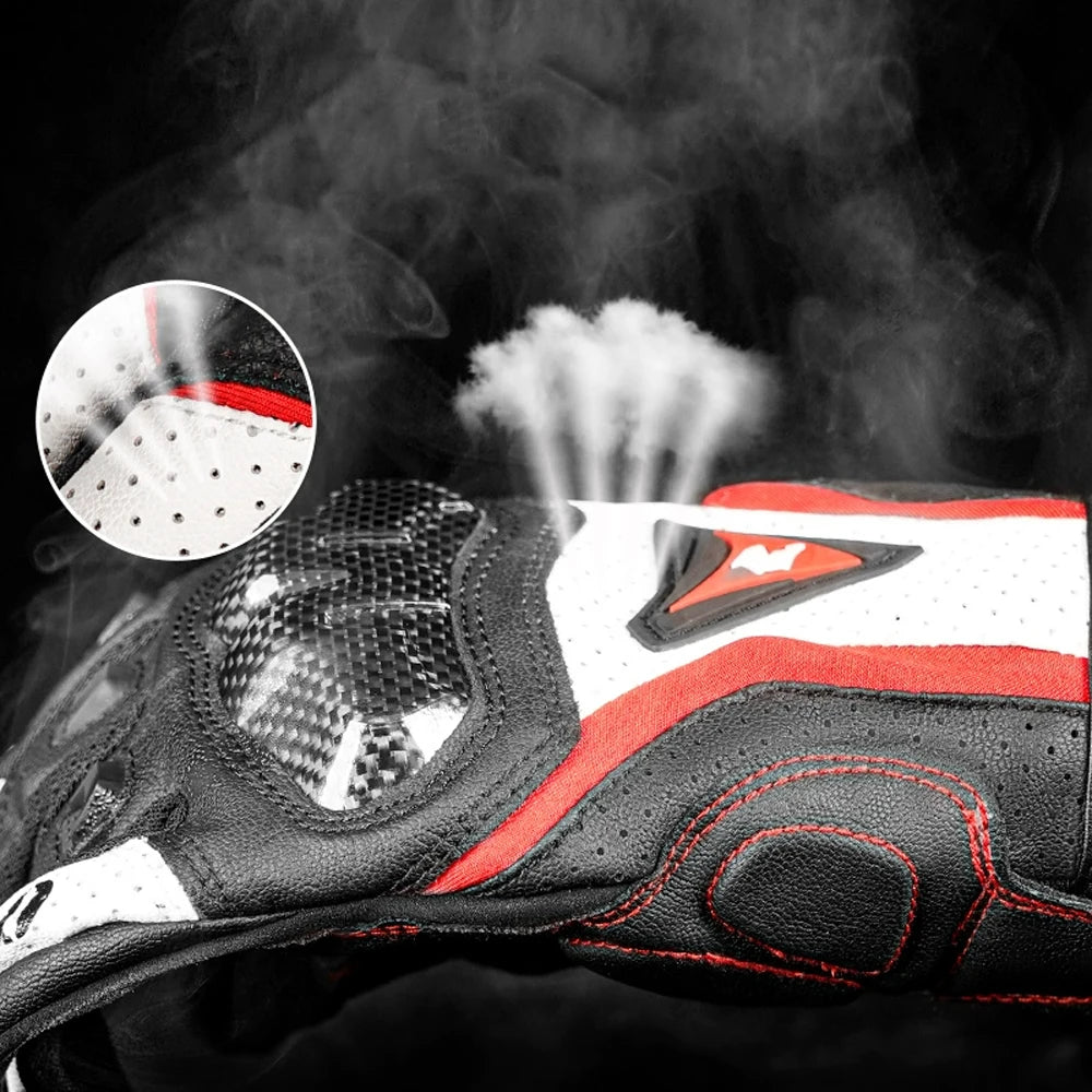 Summer Motorcycle Gloves with Carbon Protection – Breathable, Anti-Slip & All-Season Ready