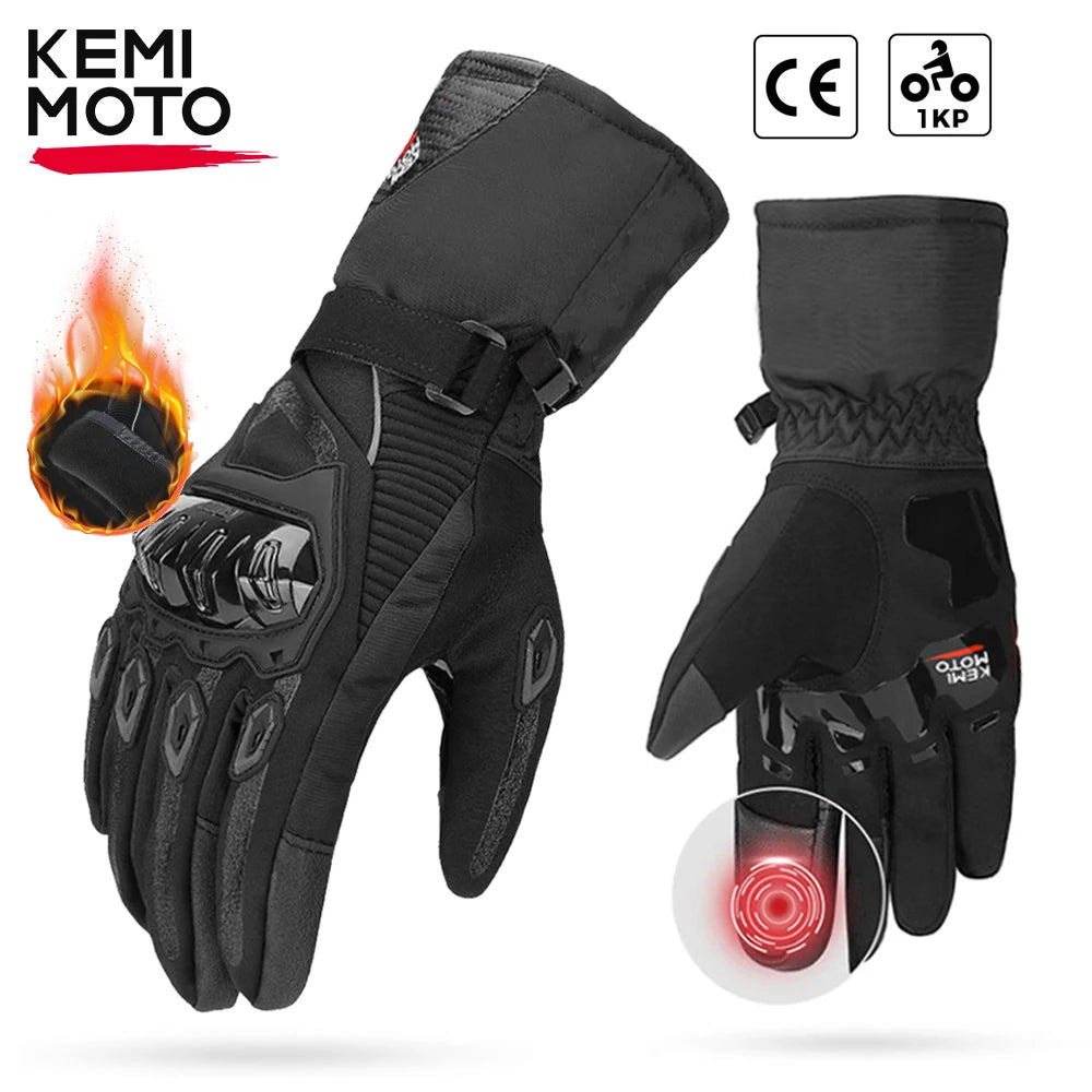 KEMiMOTO CE Winter Motorcycle Gloves – Waterproof, Warm & Protective