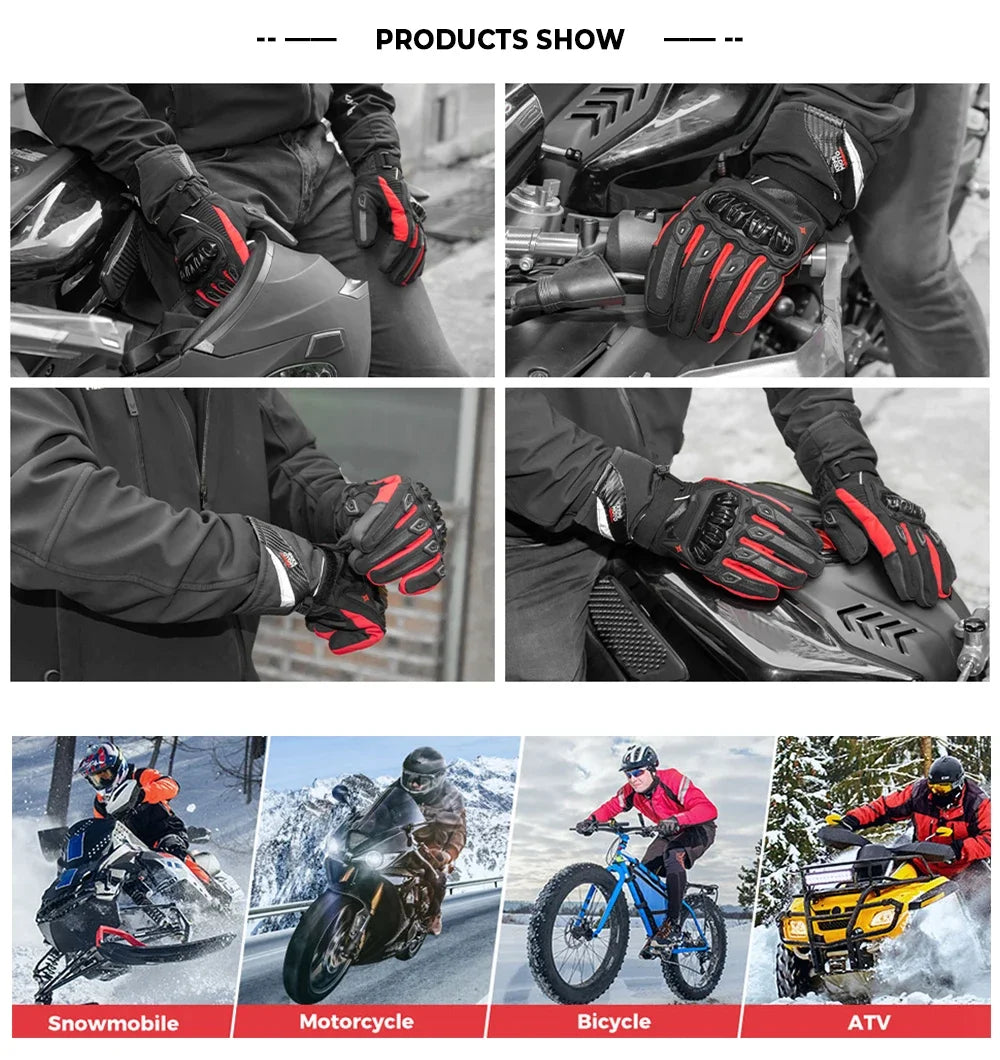 KEMiMOTO CE Winter Motorcycle Gloves – Waterproof, Warm & Protective