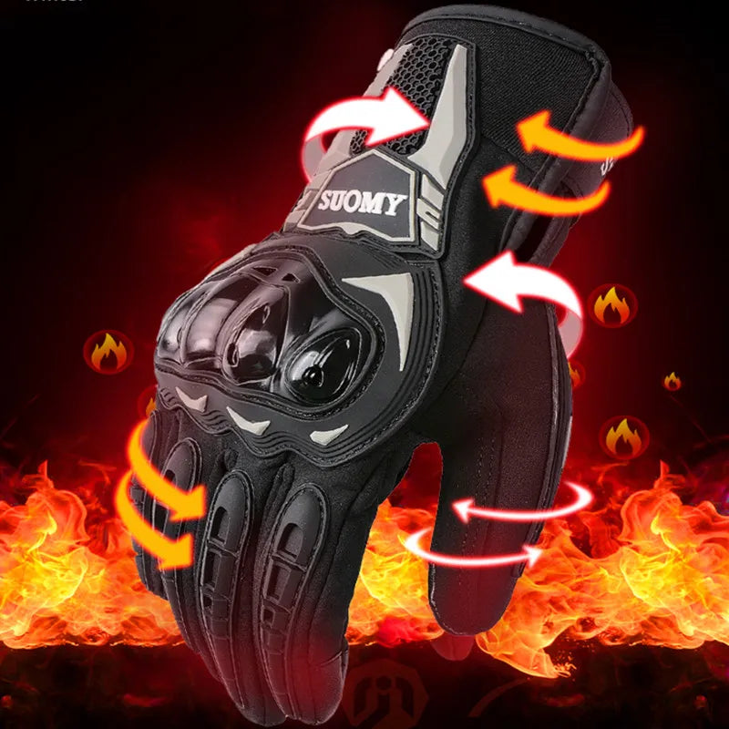 SUOMY Winter Waterproof Motorcycle Gloves – Touch Screen, Full Protection & Thermal Comfort