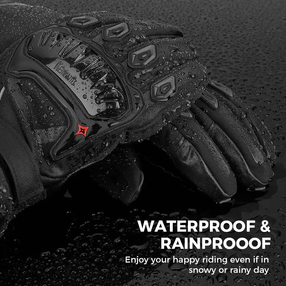 KEMiMOTO CE Winter Motorcycle Gloves – Waterproof, Warm & Protective