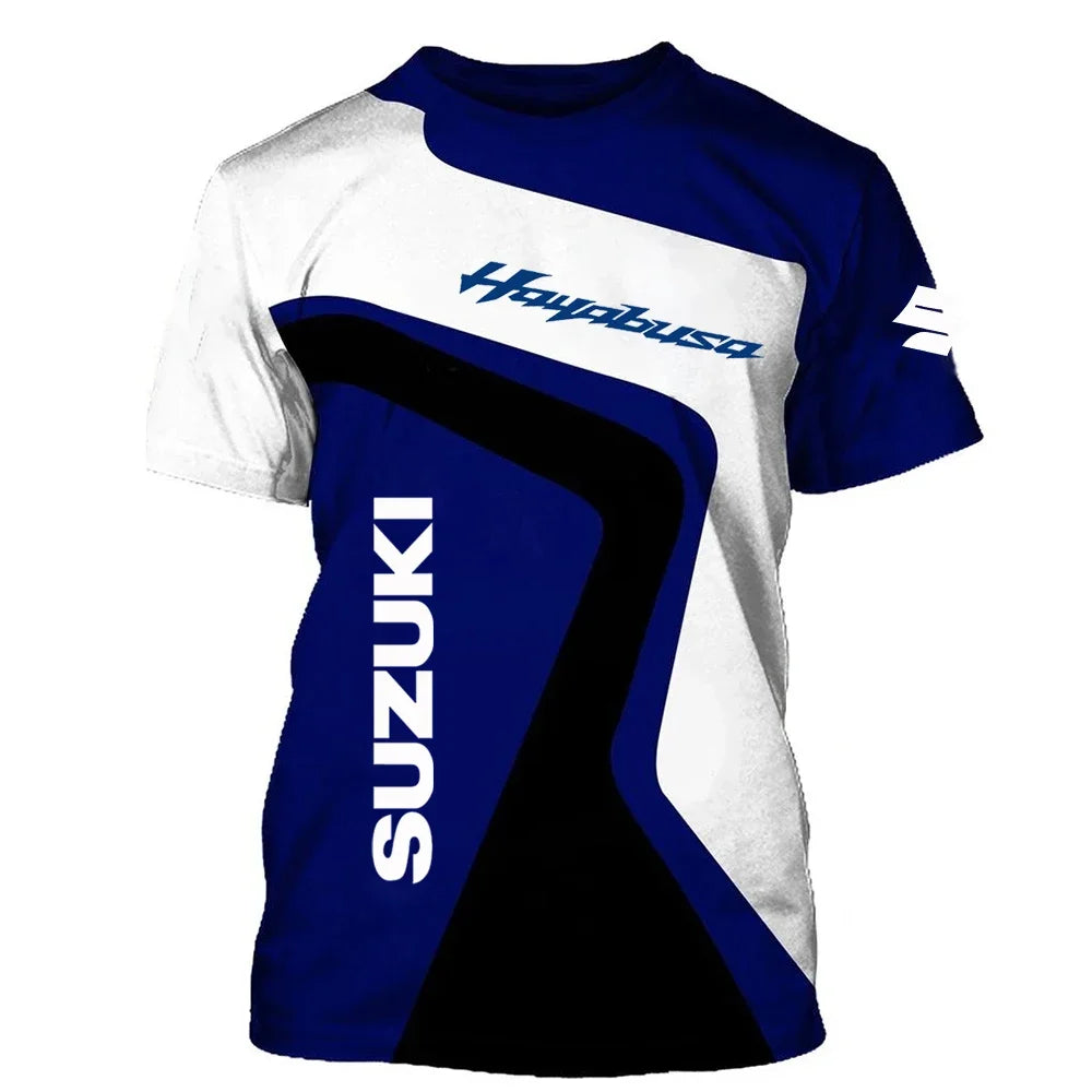 Suzuki Men’s 3D T-Shirt – Motorcycle Streetwear Tee with Raised Print