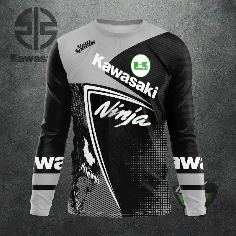 Kawasaki Off-Road Quick-Dry Jersey – Breathable Racing Top for Motocross and Mountain Bike