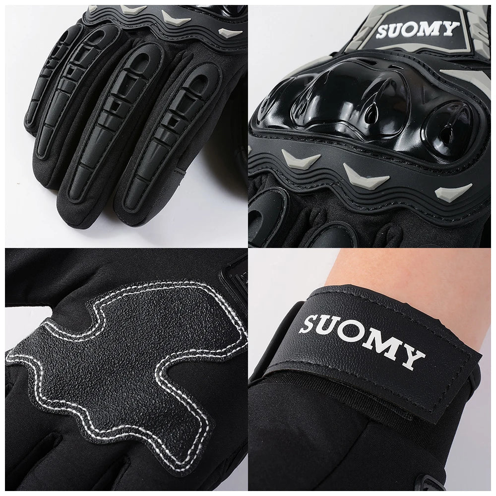 SUOMY Winter Waterproof Motorcycle Gloves – Touch Screen, Full Protection & Thermal Comfort