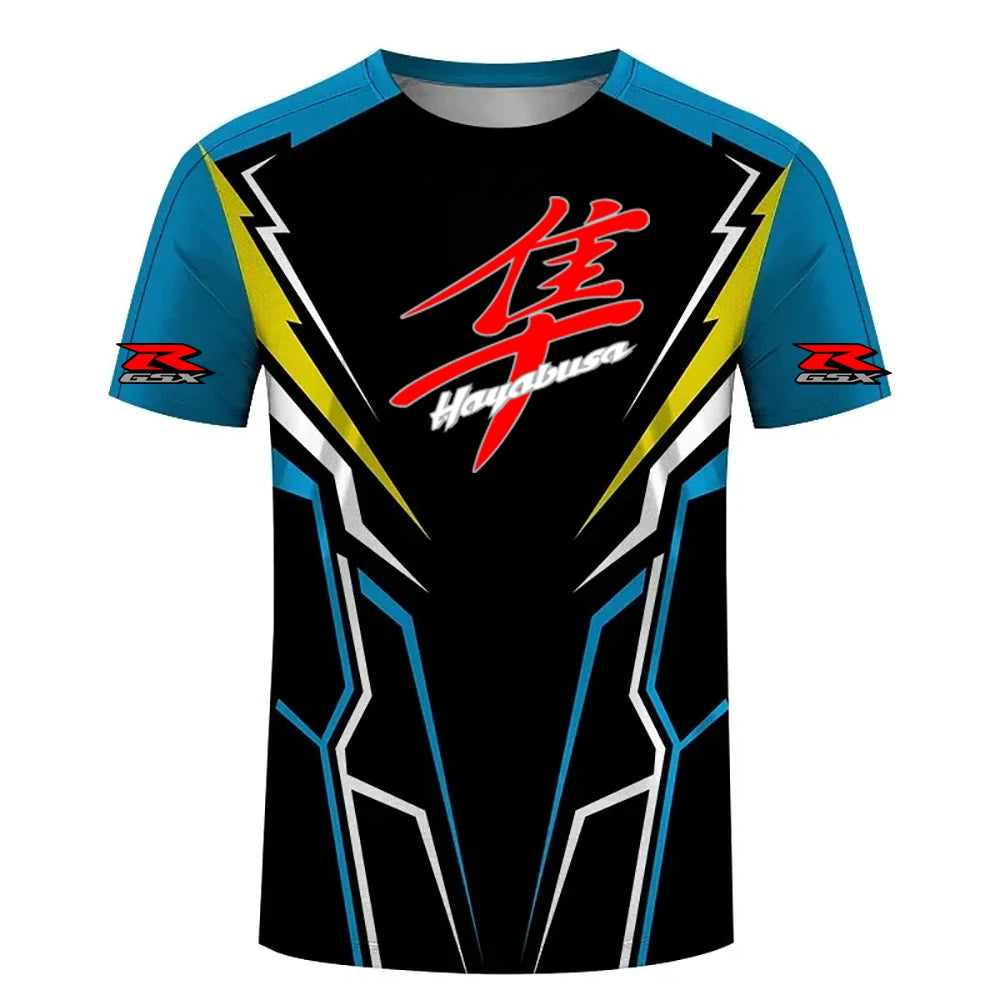 Suzuki Men’s 3D T-Shirt – Motorcycle Streetwear Tee with Raised Print