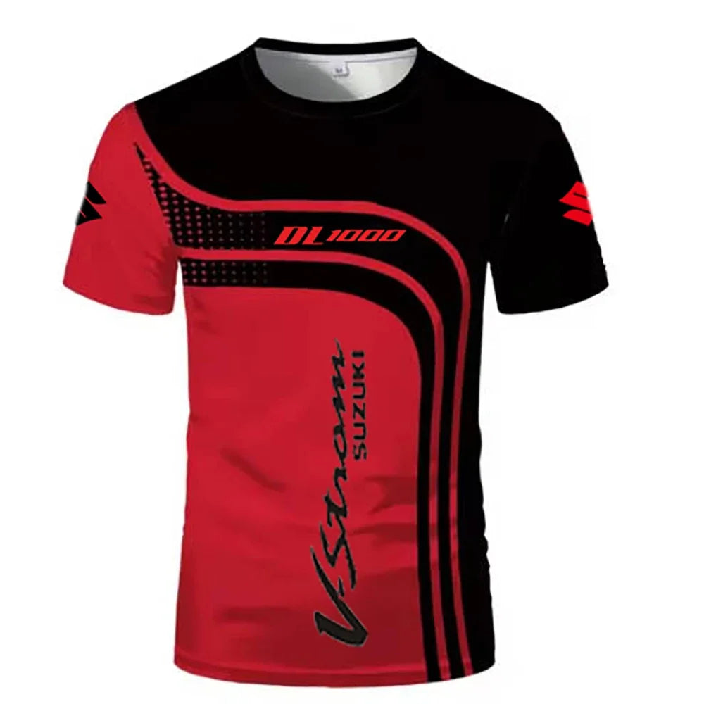 Suzuki Men’s 3D T-Shirt – Motorcycle Streetwear Tee with Raised Print