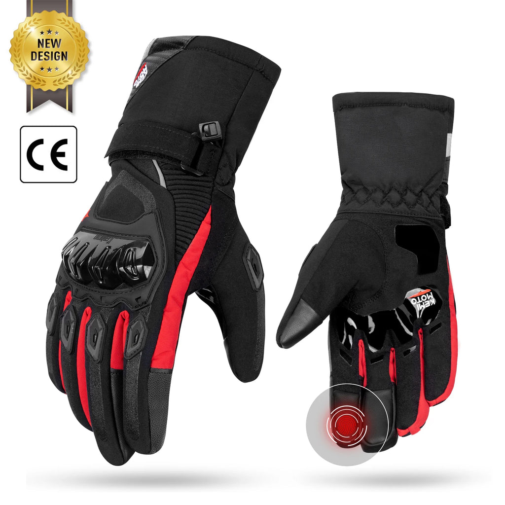 KEMiMOTO CE Winter Motorcycle Gloves – Waterproof, Warm & Protective