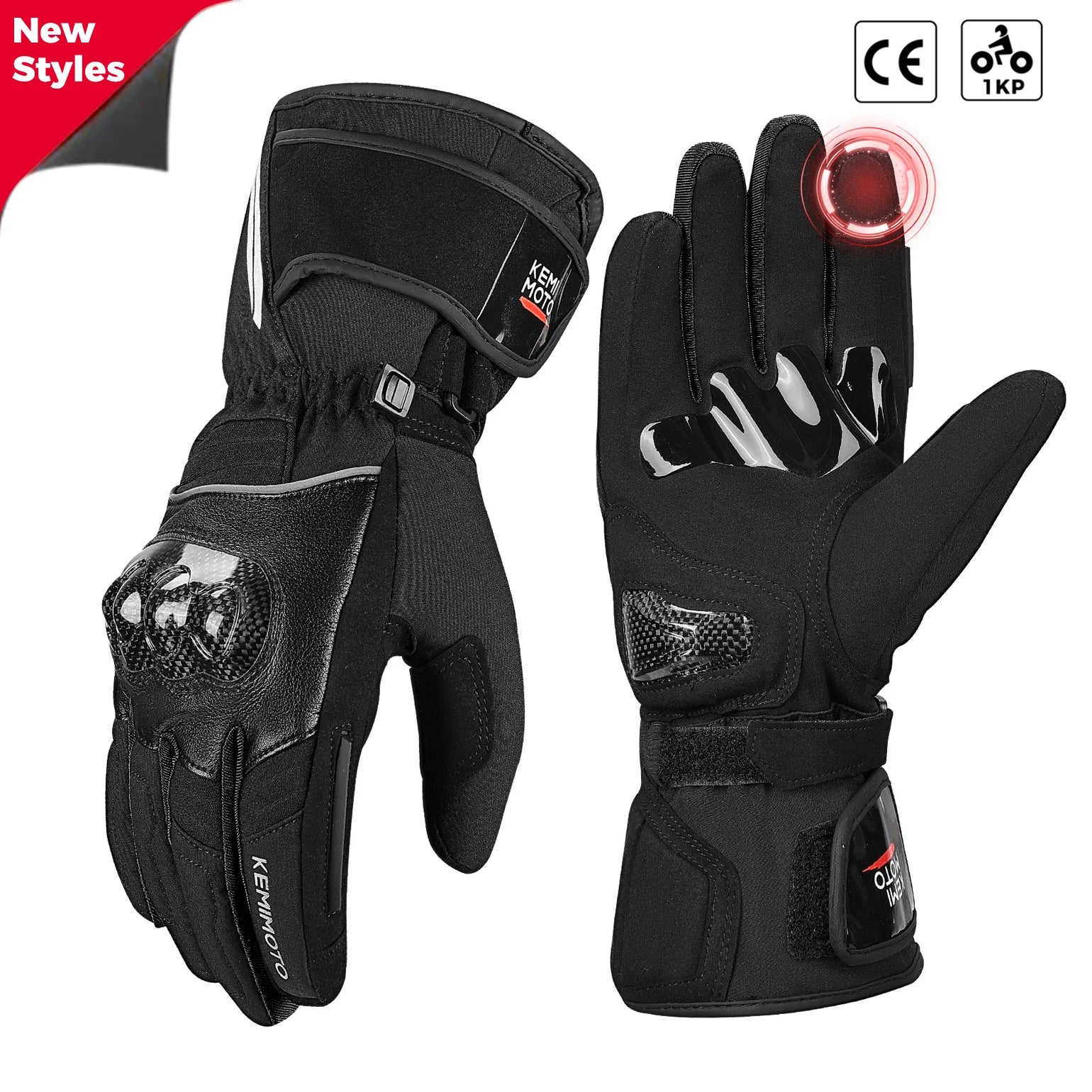 KEMiMOTO CE Winter Motorcycle Gloves – Waterproof, Warm & Protective