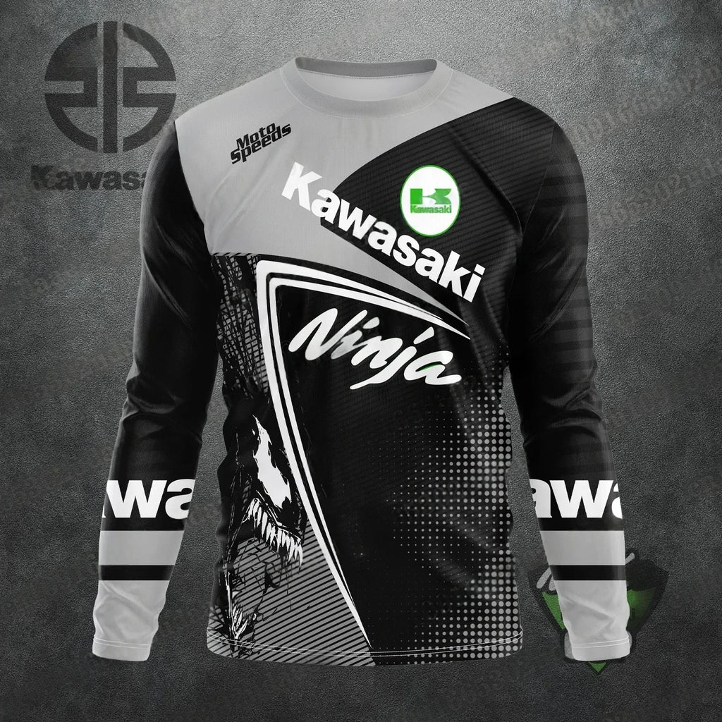 Kawasaki Off-Road Quick-Dry Jersey – Breathable Racing Top for Motocross and Mountain Bike