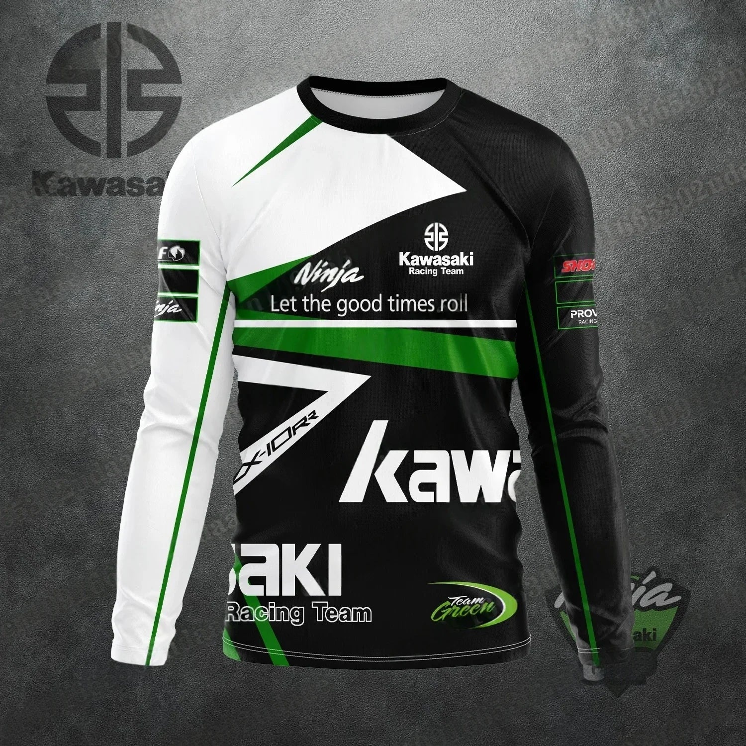 Kawasaki Off-Road Quick-Dry Jersey – Breathable Racing Top for Motocross and Mountain Bike