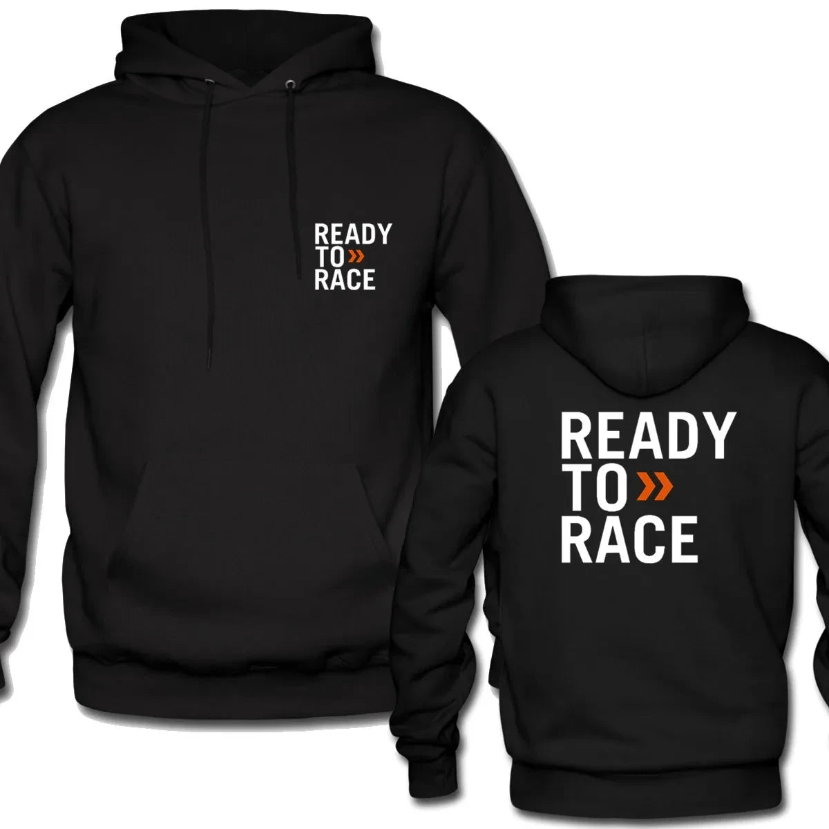 Felpa con cappuccio "READY TO RACE" in stile motocross street