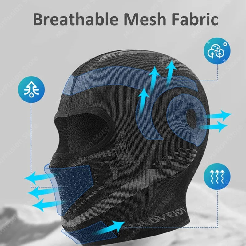 Balaclava de motociclismo com proteção completa para o pescoço, respirável, ideal para o outono/inverno.