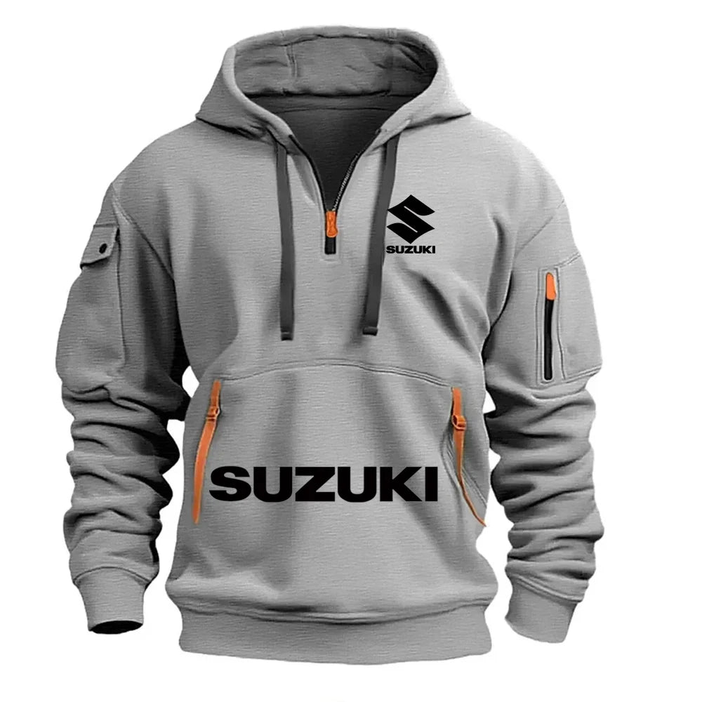 Suzuki Men’s Hoodie – Casual Autumn & Winter Motorcycle Sweatshirt
