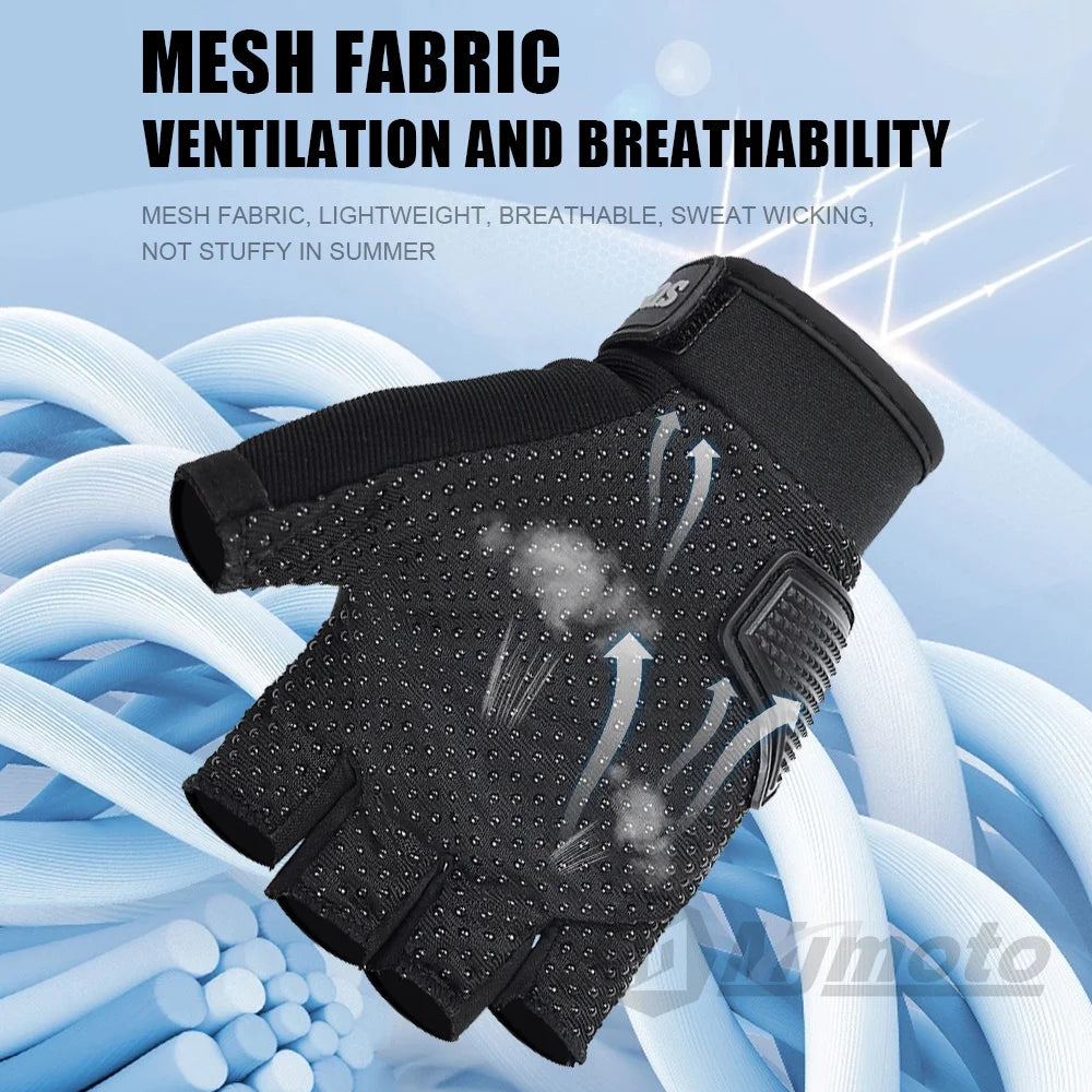 SUOMY Fingerless Motorcycle Gloves – Breathable, Anti-Slip & Comfortable for Summer / Mid-Season Riding