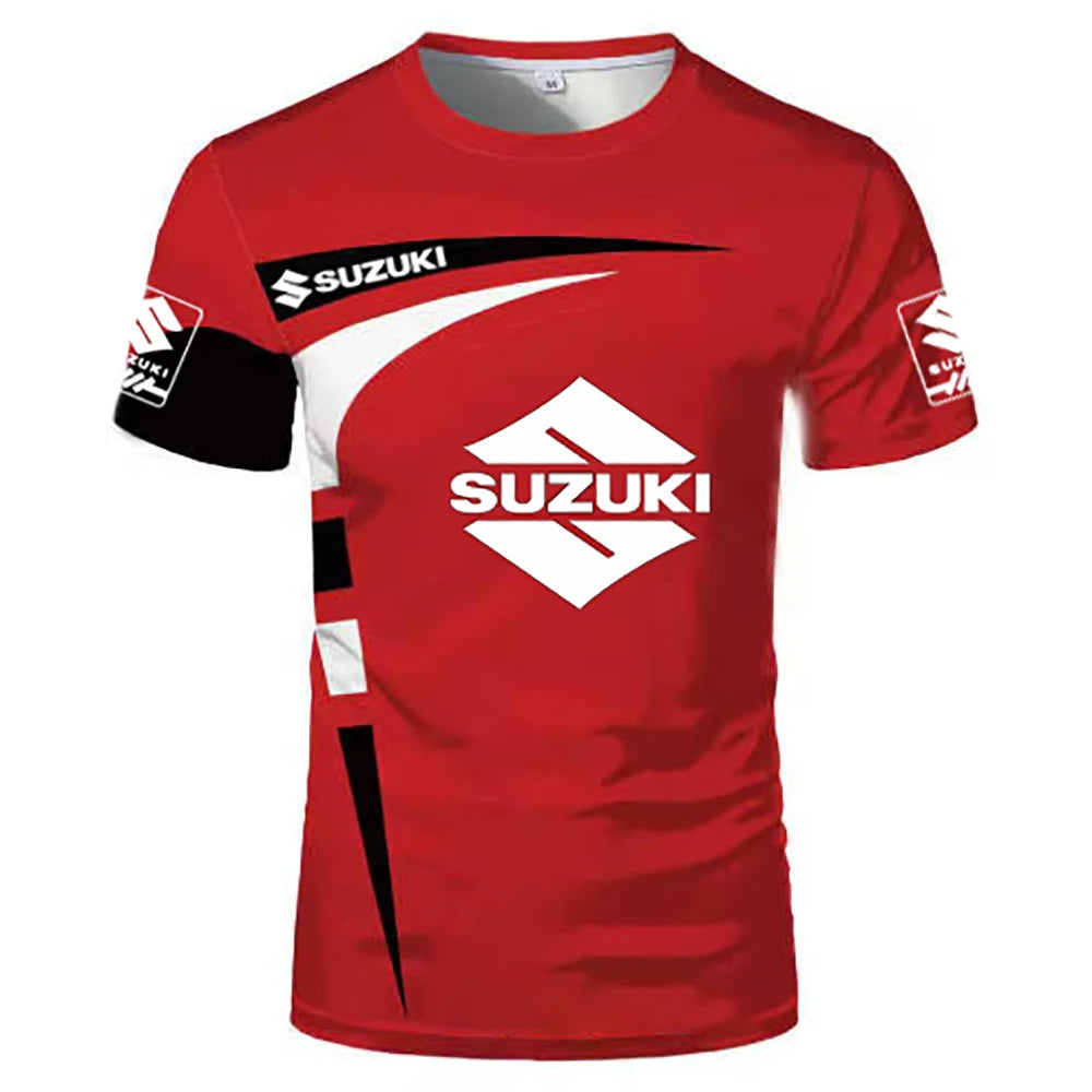 Suzuki Men’s 3D T-Shirt – Motorcycle Streetwear Tee with Raised Print