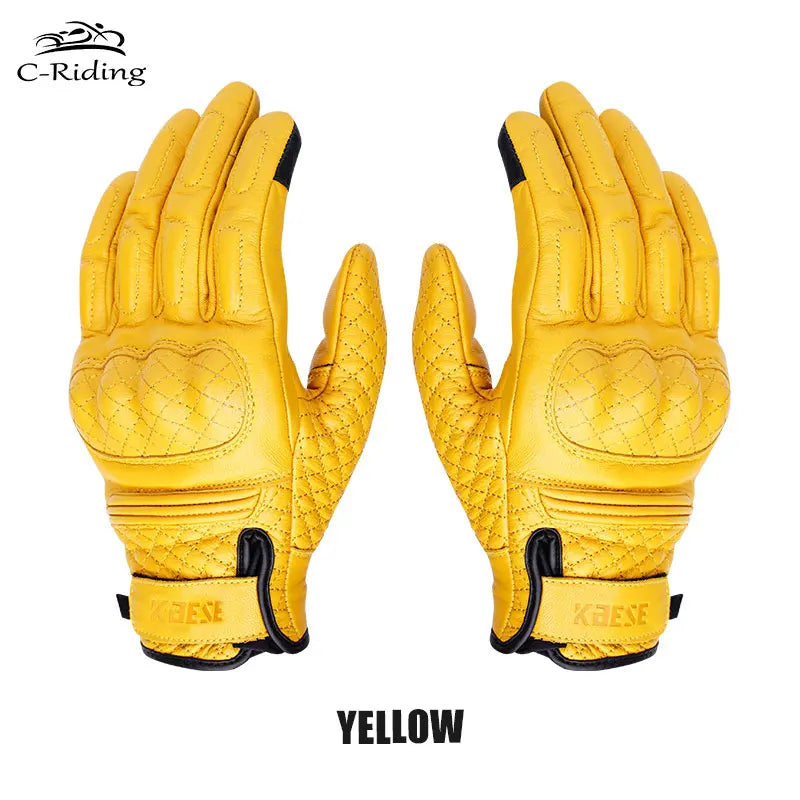 Genuine Leather Motorcycle Gloves – Winter, Touch Screen & Premium Protection