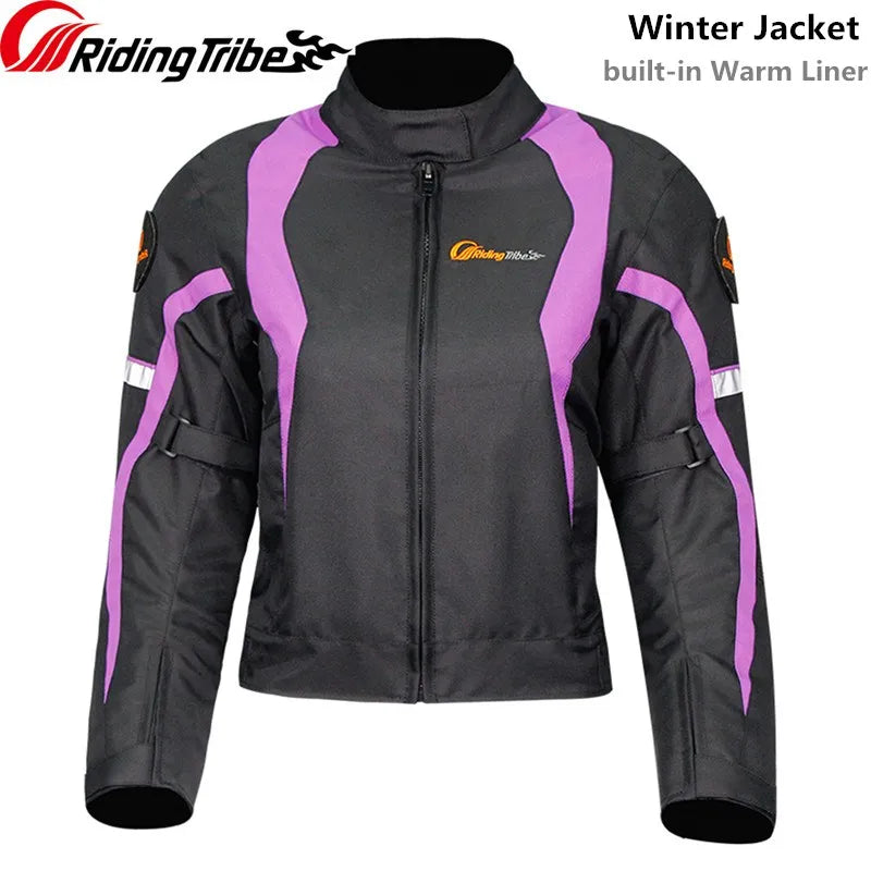 JK-64 Women’s Winter Motorcycle Jacket – Thermal Riding Coat with Removable Warm Liner