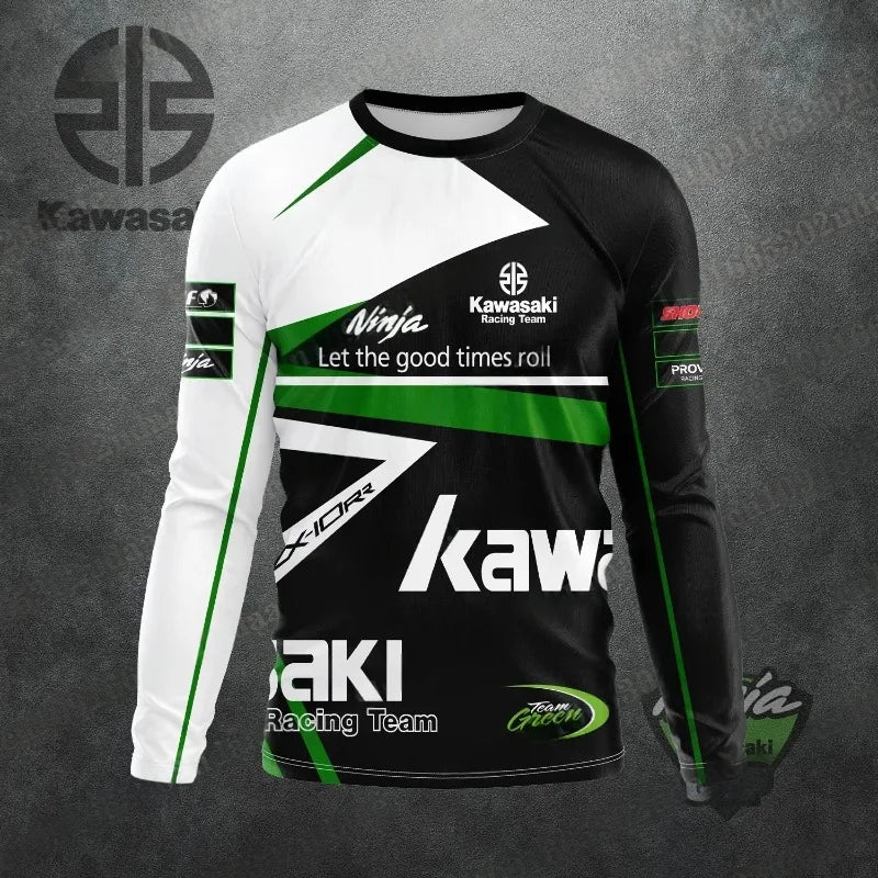Kawasaki Off-Road Quick-Dry Jersey – Breathable Racing Top for Motocross and Mountain Bike