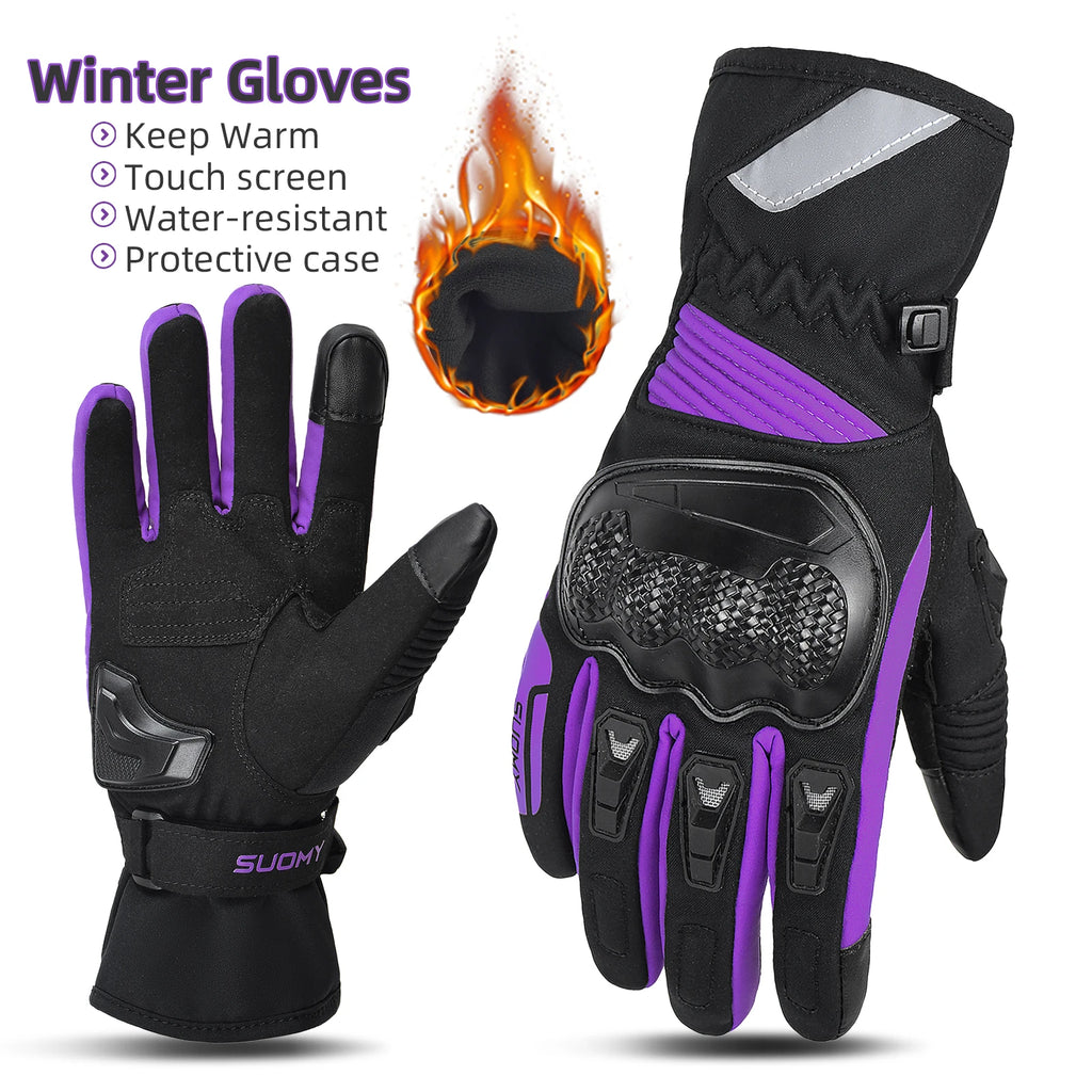 SUOMY Women’s Winter Motorcycle Gloves – Warm, Anti-Slip & Comfortable for Cold-Weather Riding