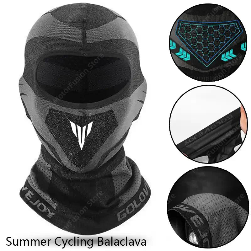 Balaclava de motociclismo com proteção completa para o pescoço, respirável, ideal para o outono/inverno.