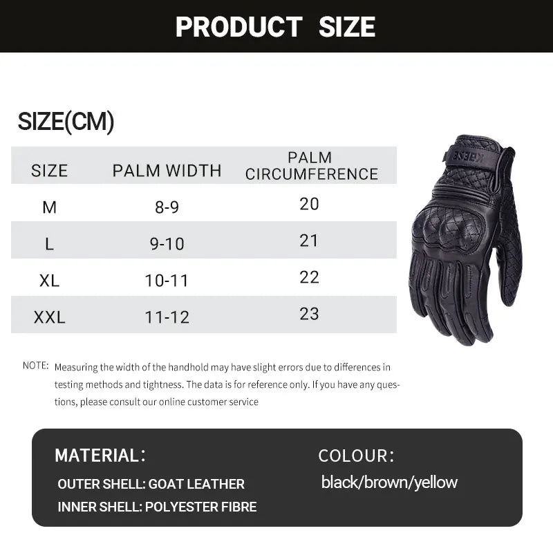 Genuine Leather Motorcycle Gloves – Winter, Touch Screen & Premium Protection