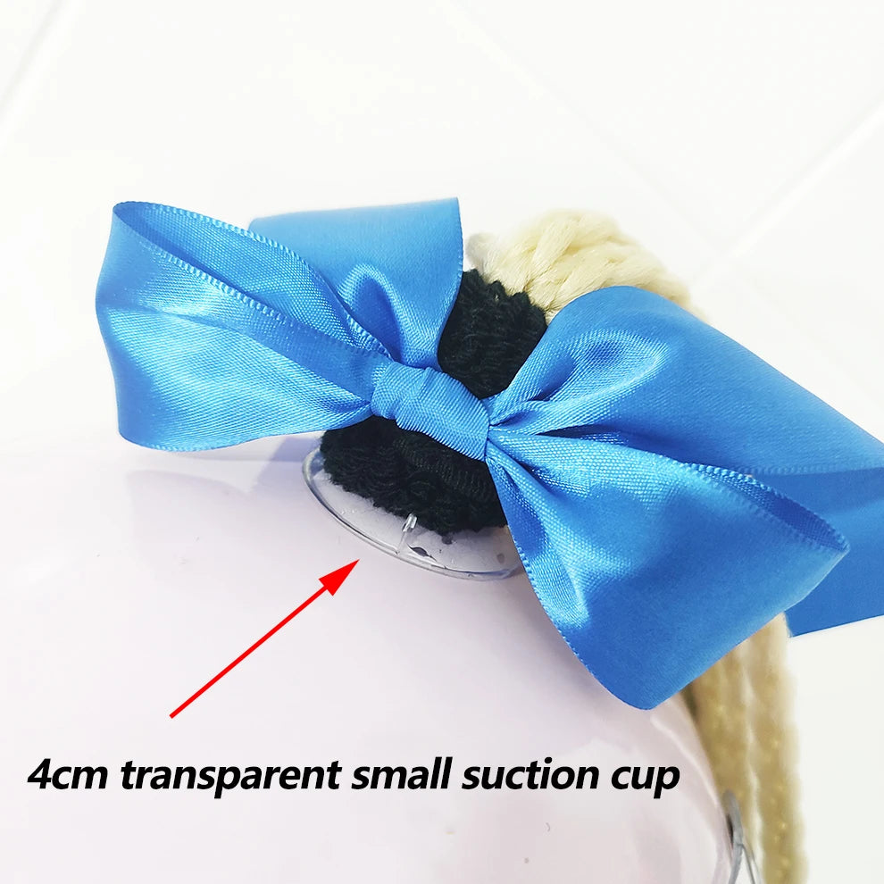 Tranças para capacete com ventosas e laços para motociclistas.